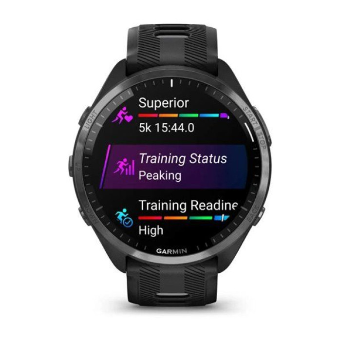 Garmin Forerunner 965 Carbon Gray Titanium Bezel w. Blk Case and Blk/Powder Gray S. Band (010-02809-00/10)