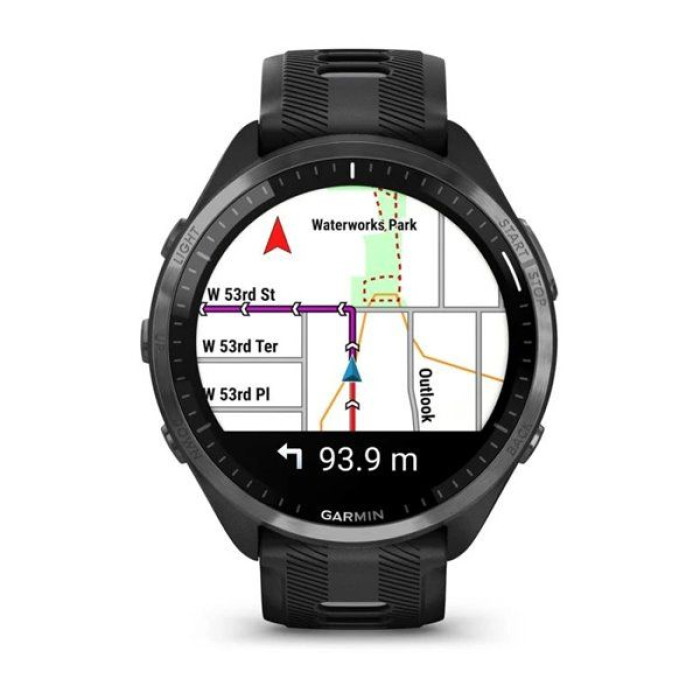 Garmin Forerunner 965 Carbon Gray Titanium Bezel w. Blk Case and Blk/Powder Gray S. Band (010-02809-00/10)