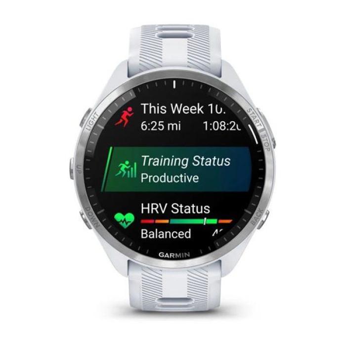 Garmin Forerunner 965 Titanium Bezel w. Whiteston Case and Whiteston/Powder Gray S. Band (010-02809-01/11)
