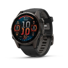 Garmin Fenix 8 43mm AMOLED Sapphire Carbon Gray DLC Tit. w. Black/Pebble Gray S. Band (010-02903-20/21)