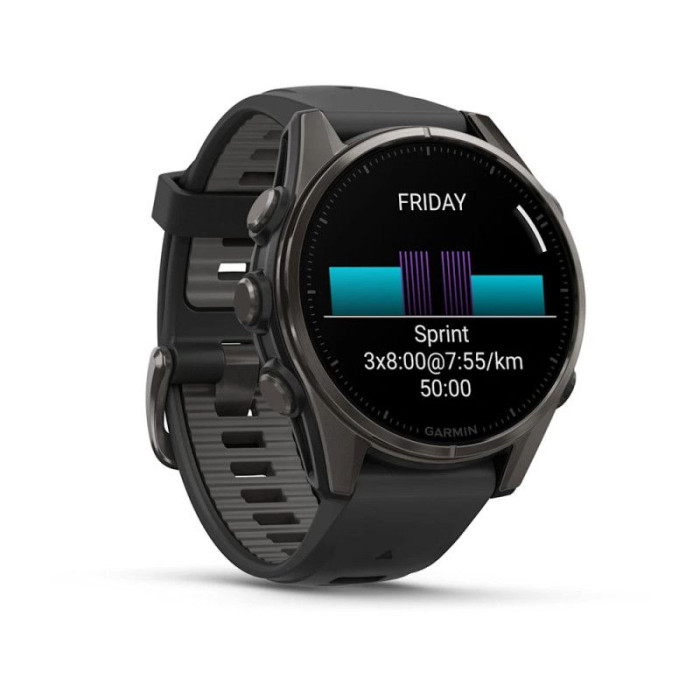 Garmin Fenix 8 47mm AMOLED Sapphire Carbon Gray DLC Titanium w. Black/Pebble Gray S. Band (010-02904-20/21)