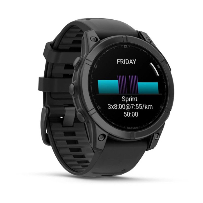 Garmin Fenix E 47mm AMOLED Slate Gray Steel with Black Silicone Band (010-03025-03/01)