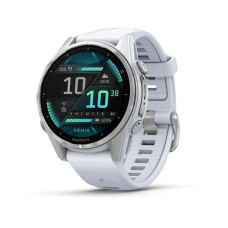 Garmin Fenix 8 43mm AMOLED Silver with Whitestone Silicone Band (010-02903-00)
