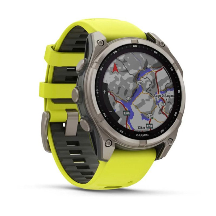 Garmin Fenix 8 47mm Solar Sapphire Titanium w. Amp Yellow/Graphite Silicone Band (010-02906-20/21)