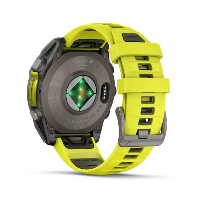 Garmin Fenix 8 47mm Solar Sapphire Titanium w. Amp Yellow/Graphite Silicone Band (010-02906-20/21)