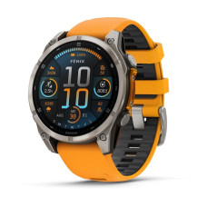 Garmin Fenix 8 47mm AMOLED Sapphire Titanium w. Spark Orange/Graphite Silicone Band (010-02904-10/11)