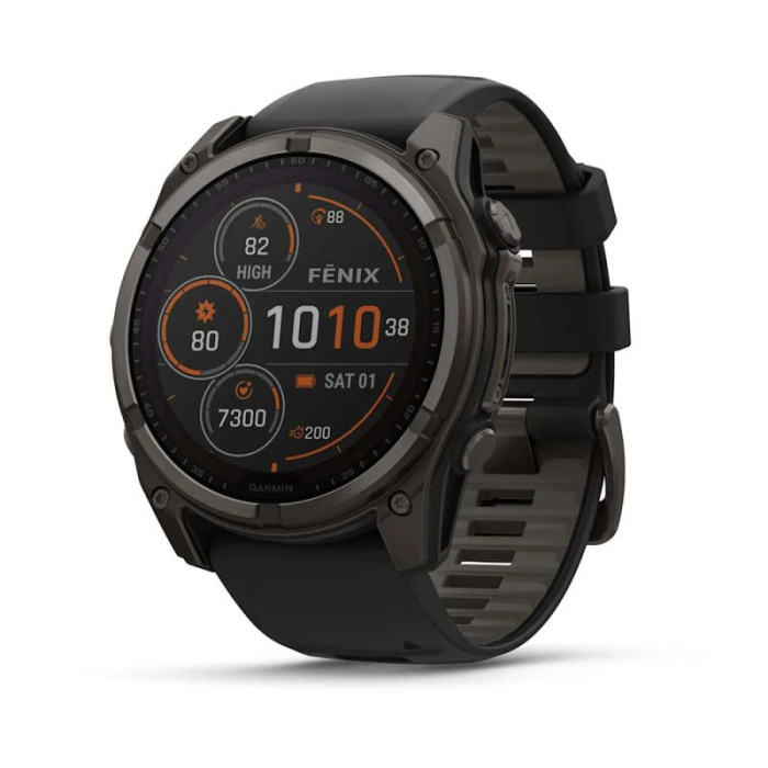 Garmin Fenix 8 51mm Solar Sapphire Carbon Gray DLC Titanium w. Black/Pebble Gray S. Band (010-02907-10/11)