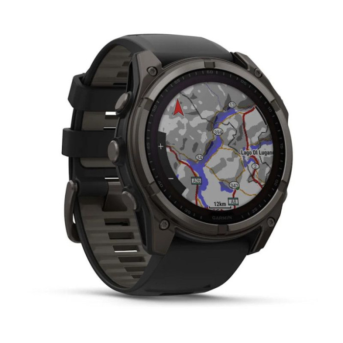Garmin Fenix 8 51mm Solar Sapphire Carbon Gray DLC Titanium w. Black/Pebble Gray S. Band (010-02907-10/11)