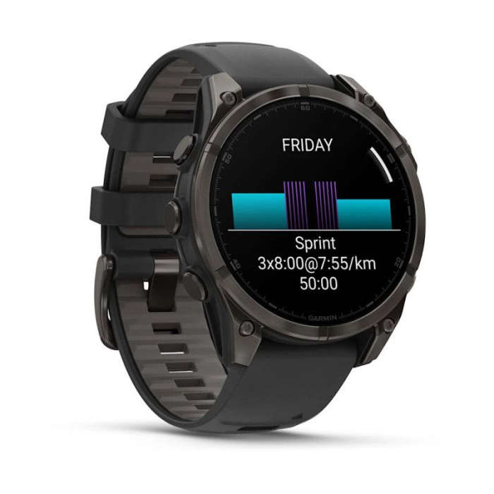 Garmin Fenix 8 47mm Solar Sapphire Carbon Gray DLC Titanium w. Black/Pebble Gray S. Band (010-02906-10/11)