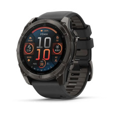 Спортивний годинник Garmin Fenix 8 51mm AMOLED Sapphire Carbon Gray DLC Titanium w. Black/Pebble Gray S. Band (010-02905-20/21)